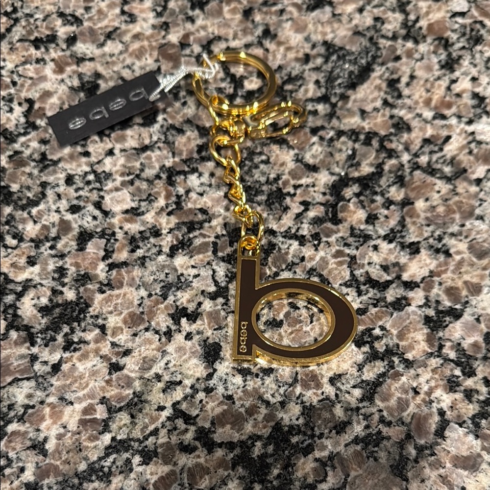 Bebe Gold Keychain with Black 'b' Charm *BNWT*